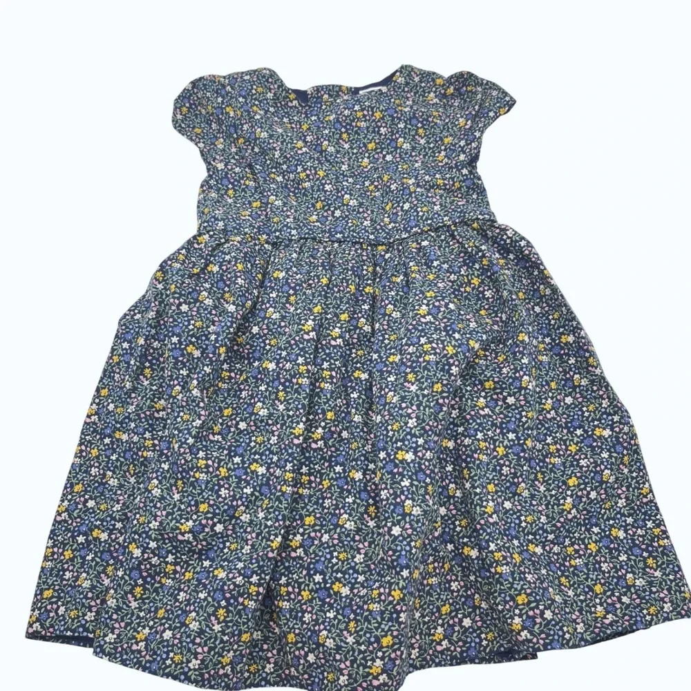 Ralph Lauren Baby Girls Navy Blue Floral Cotton Lined Dress 18M Button Back‎